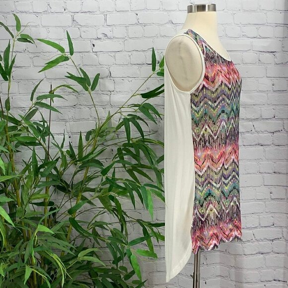 🎉Wayan Natural Wear Colorful Sheer Print Tank - Picture 2 of 6